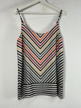 Cabi Womens Linea Cami Dressy Striped Lined Adjustable Tank Top Small Multicolor